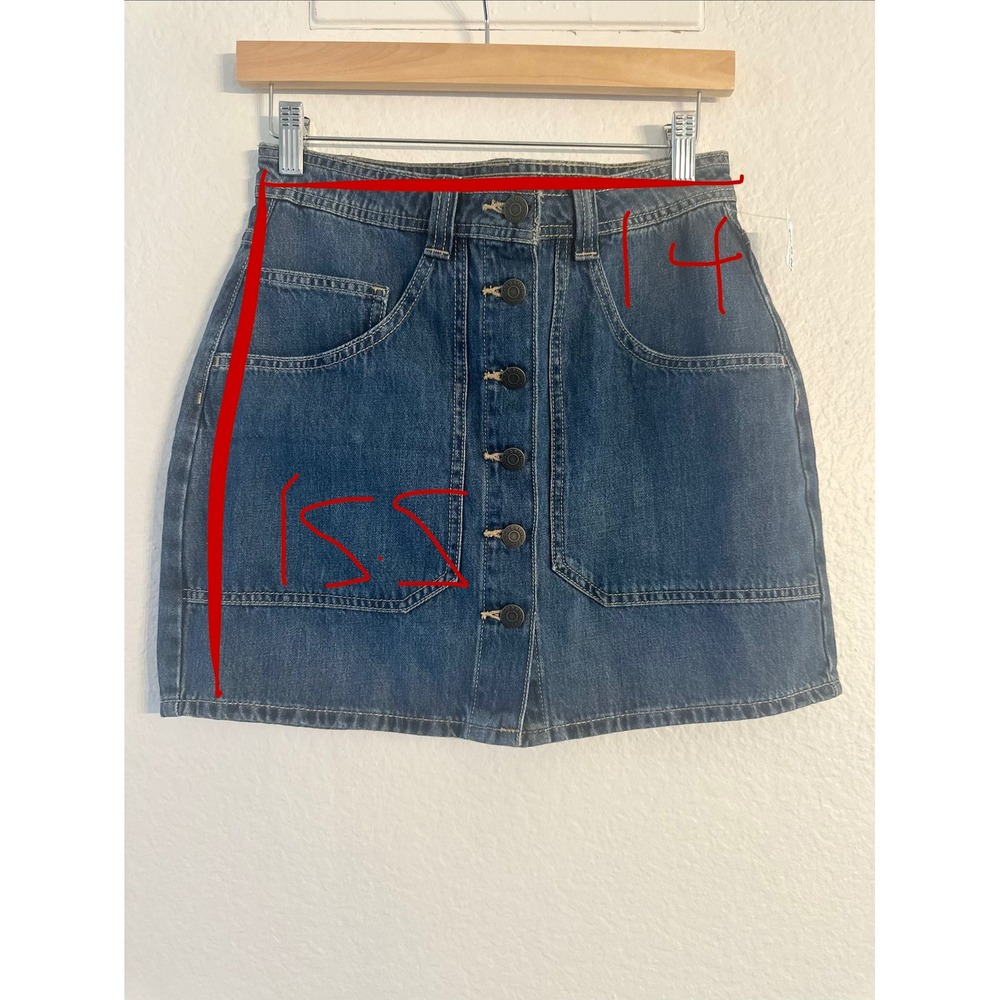 Old Navy Utility Mini Skirt Womens 0 Medium Wash Button Front Denim 585190-00-1 - Picture 10 of 10